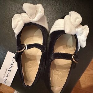 Janie and Jack Velvet Black and White Dress Shoes